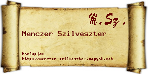 Menczer Szilveszter névjegykártya
