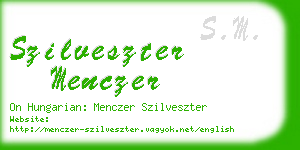szilveszter menczer business card